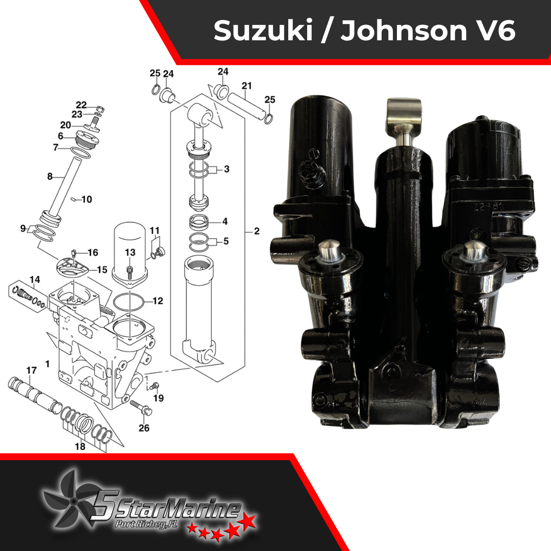 Johnson Suzuki DF 200 225 300 5035723, 5035715, 48500-93J03 Tilt Rod FSM088