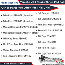 Upgrade Yamaha V6 4 Stroke Thrust Pad Bolt FSM036-TPB