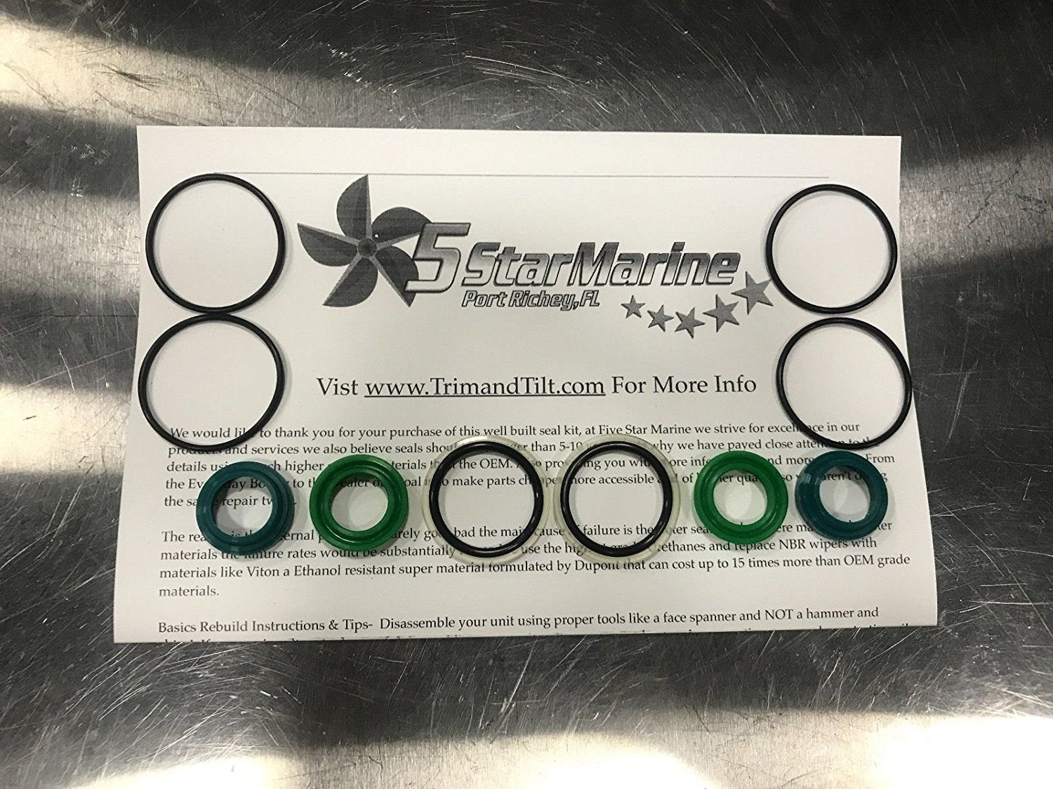 Volvo Penta Trim Cylinder Ram Rebuild Kit 290 DP-A SP-A Square