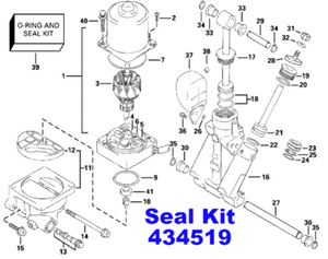 Rebuild Kit Johnson Evinrude OMC Trim & Tilt O-Ring & Seal Kit 434519 0434519